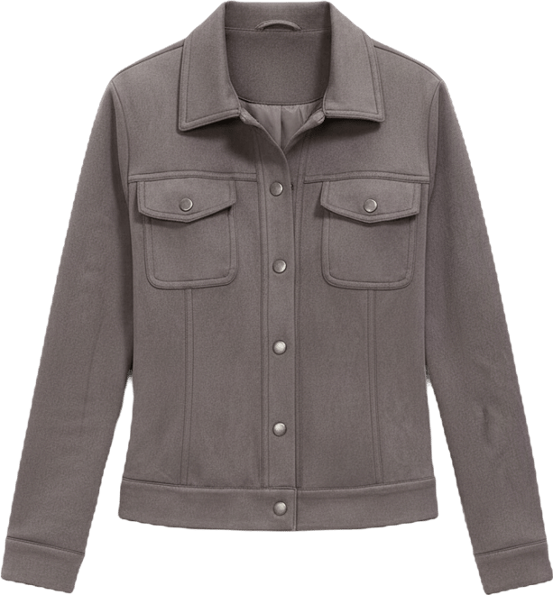 Women's Faux Suede Trucker Jacket