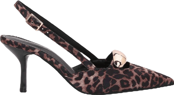 Eltha Slingback Heels with Metallic Dome Accent