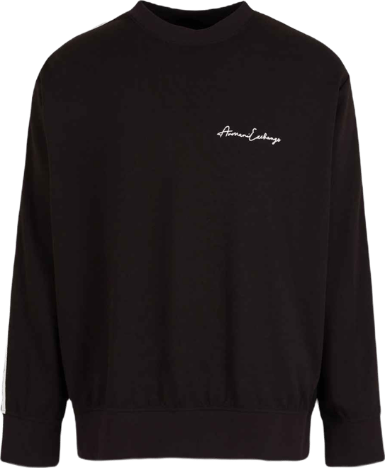 Men's Striped Sleeve & Logo Sweatshirt