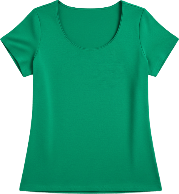 Women's Cotton Short-Sleeve Scoop-Neck Top, Exclusively at Macy's