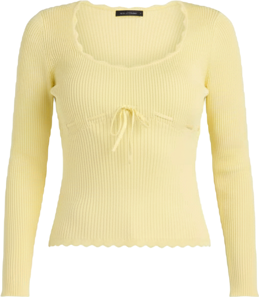 Women's Long-Sleeve Lace-Up Tie Detail Sweater