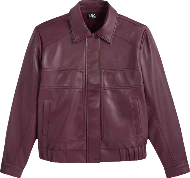 Women's Faux-Leather Bomber Jacket, Macy's Exclusive