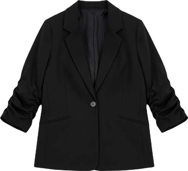 Ak Anne Klein Plus Size Scrunch 3/4-Sleeve Blazer