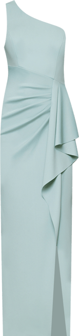 Petite One-Shoulder Side Ruching Gown