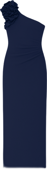 Petite One-Shoulder Long Sheath Gown