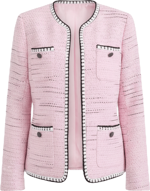 Women's Tweed Four-Pocket Open-Front Jacket, Regular & Petite