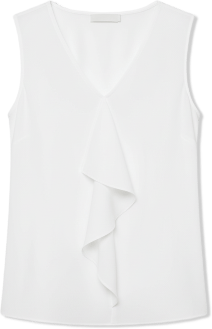 Women's Sleeveless Ruffle-Front Blouse