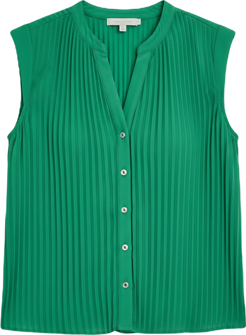 Women's Sleeveless Pleated Top