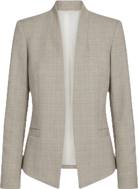 Women's Plaid Open Front Blazer