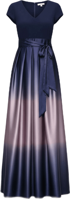 Women's Long Ombre Satin Ballgown
