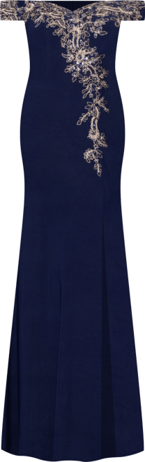 Women's Off-The-Shoulder Side Slit Ball Gown