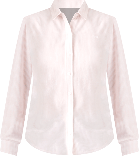 Juniors' Striped Point Collar Shirt