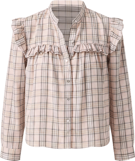 Juniors' Gianna Collared Neck Top