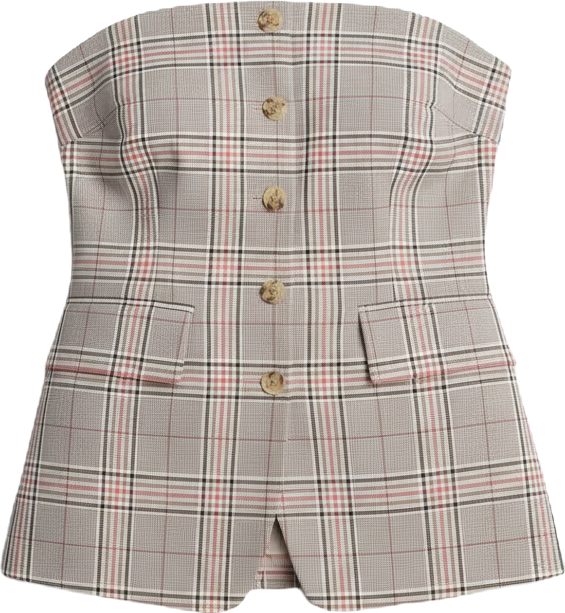 Women's Strapless Button-Front Shirt Vest