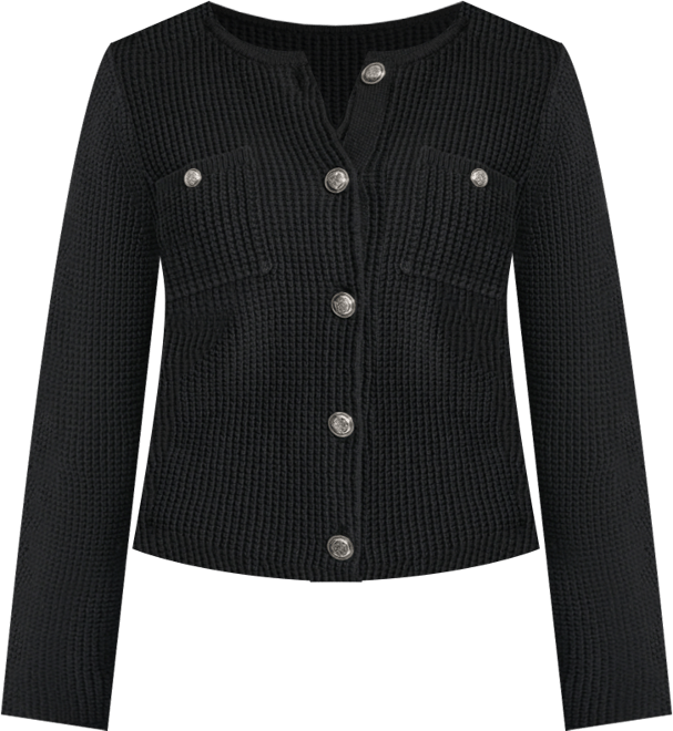 Petite Tuck Stitch Long-Sleeve Cardigan