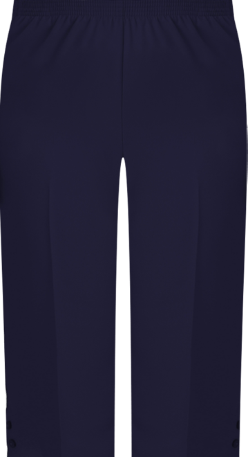 Plus Size Classic Button Hem Gathered Waistband Capri Pants