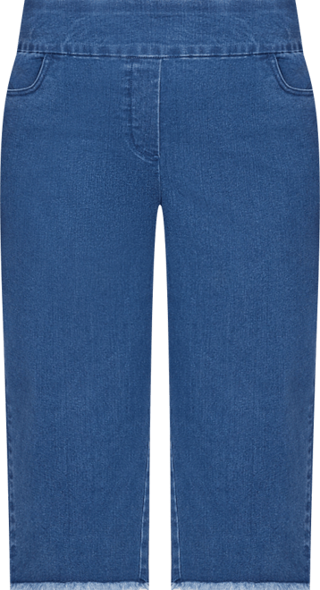 Plus Size Classic Stretch Stripe Clamdigger Capri Pants