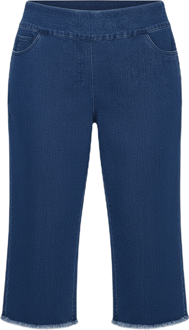 Plus Size Classic Stretch Stripe Clamdigger Capri Pants