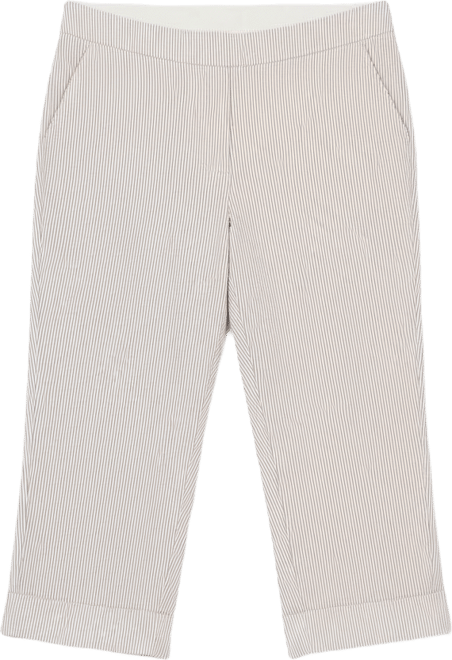 Plus Size Classic Stretch Stripe Clamdigger Capri Pants