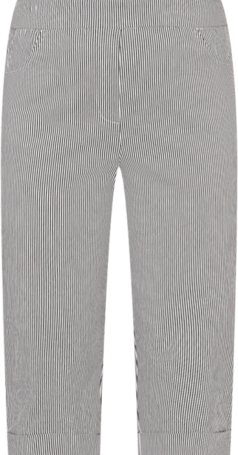 Plus Size Classic Stretch Stripe Clamdigger Capri Pants