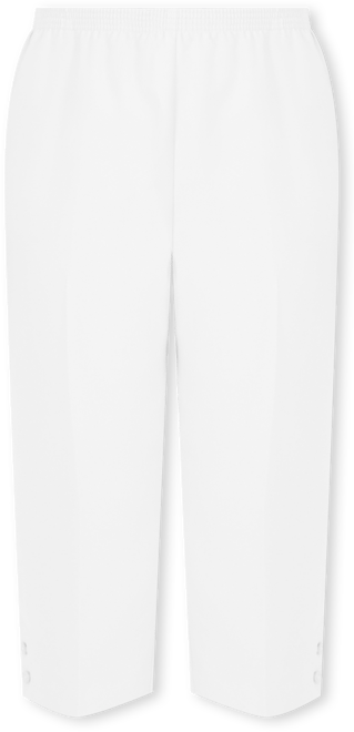 Petite Classic Button Hem Gathered Waistband Capri