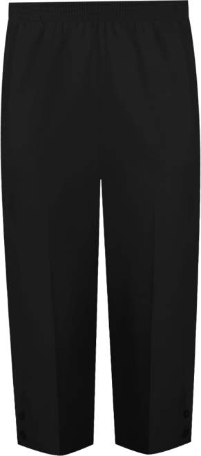 Petite Classic Button Hem Gathered Waistband Capri