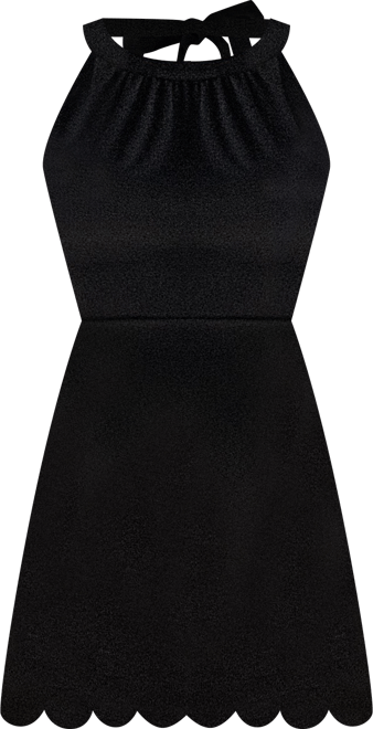 Women's Round-Neck Sleeveless Woven Mini Dress with Bow Back