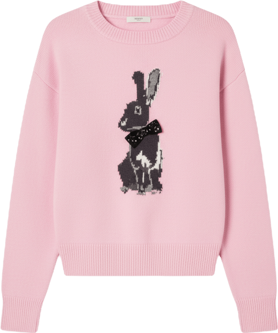 Women's Women's Bunny Rhinestone Bow Sweater