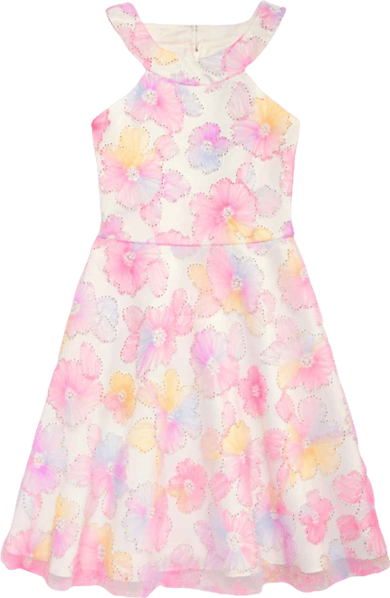 Girls' 7-16 Beaded Soutache Halter Dress