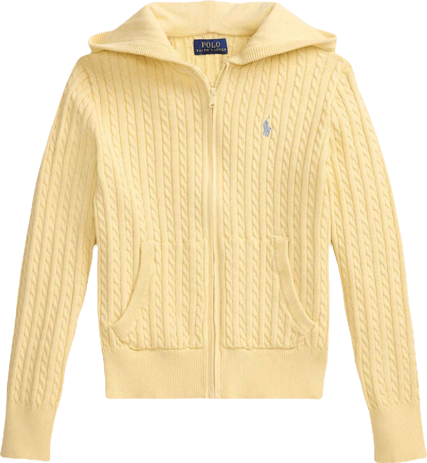 Girls' 7-12 Mini-Cable Full-Zip Hoodie