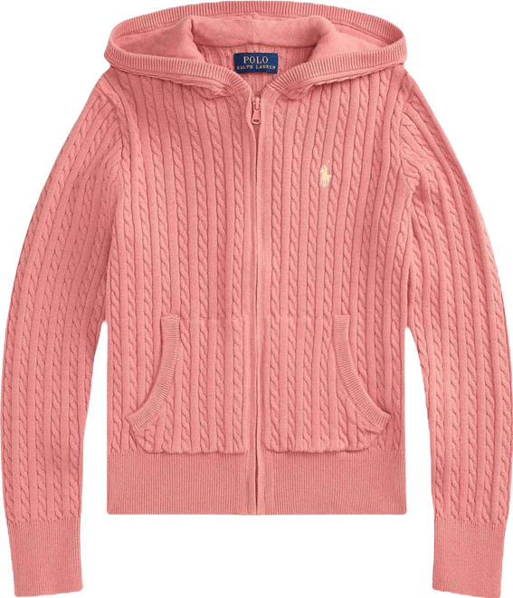 Girls' 7-12 Mini-Cable Full-Zip Hoodie