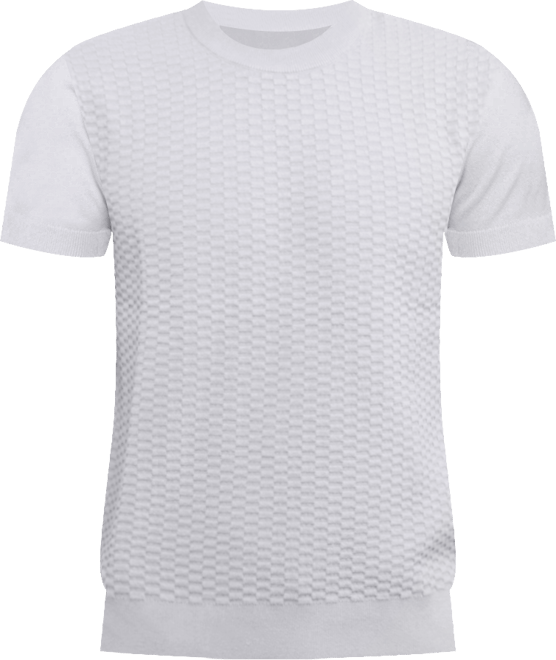 Men's Crew Rib Neck Checkered Sweater