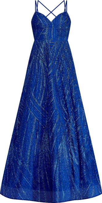Juniors' Beaded Glitter Ball Gown