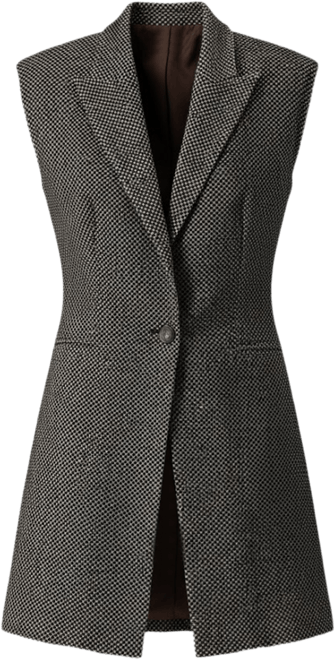 Women's Long Checkered Vest