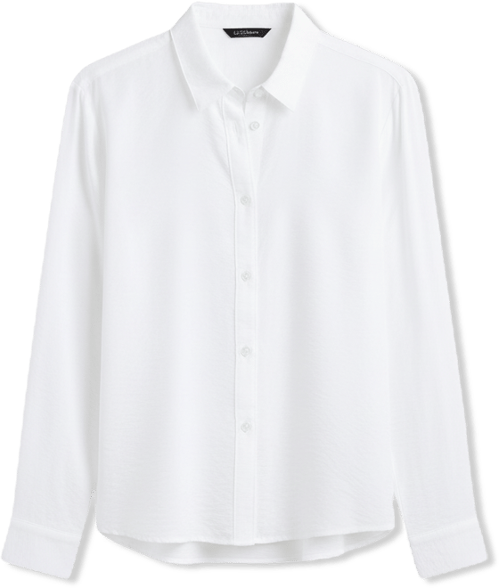 women's fitted button down dress shirt Joey Tailored Shirt White Silky Poplin Shirt
