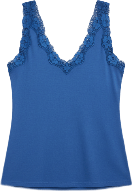 Women's Lace-Trim Cotton Tank Top, Exclusively at Macy's