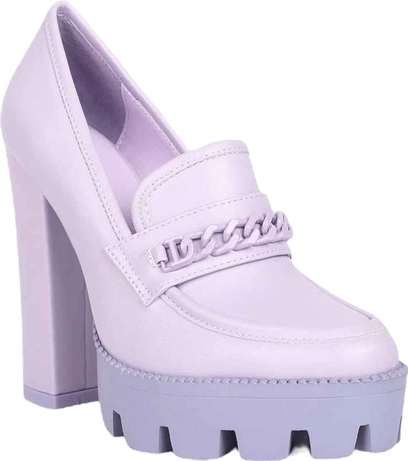 Corinne Womens Chain Embellished Chunky Loafers