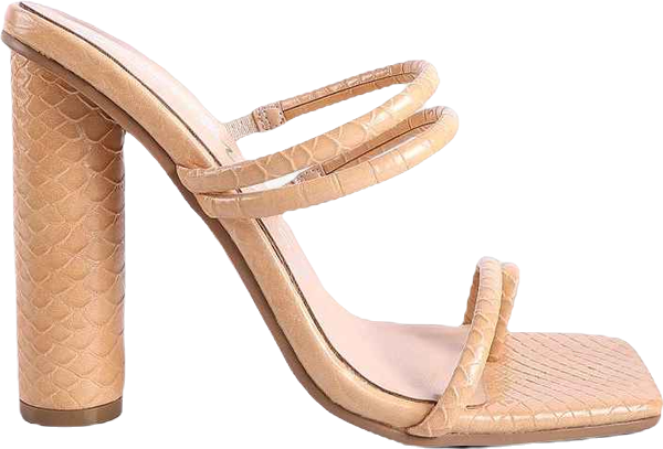 Womens Dandelion High Block Heeled Croc Sandals