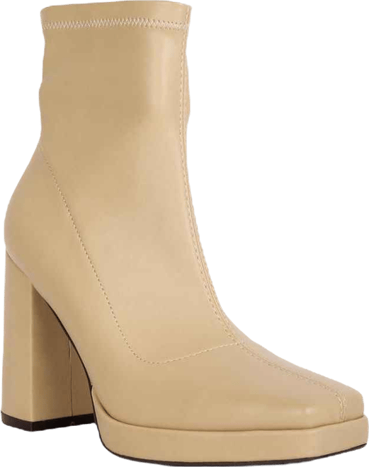 Tintin Square Toe Ankle Heeled Boots