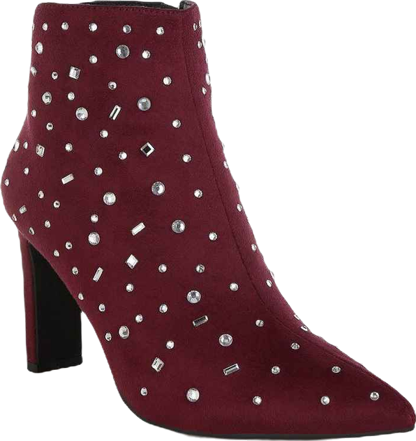 Sakura Diamante Embellished Microfiber Boots