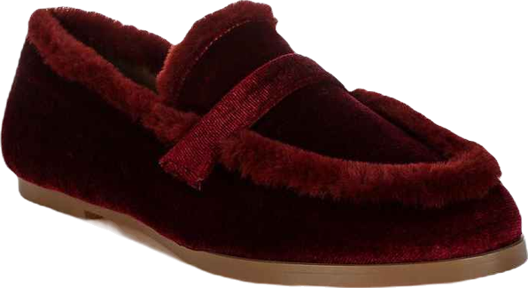 Bastian Fur Detail Velvet Loafers