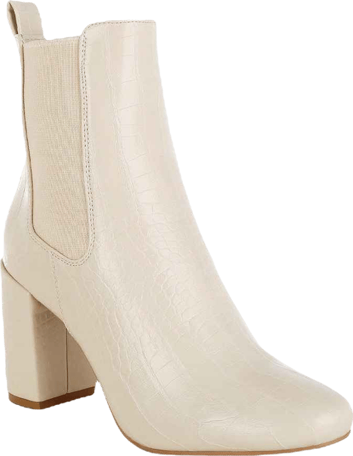 Babbel Faux Leather Block Heel Ankle Boots Women