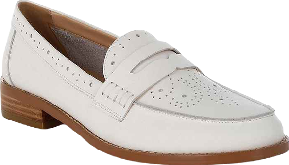 Clotilda Perforated Low Heel Loafers