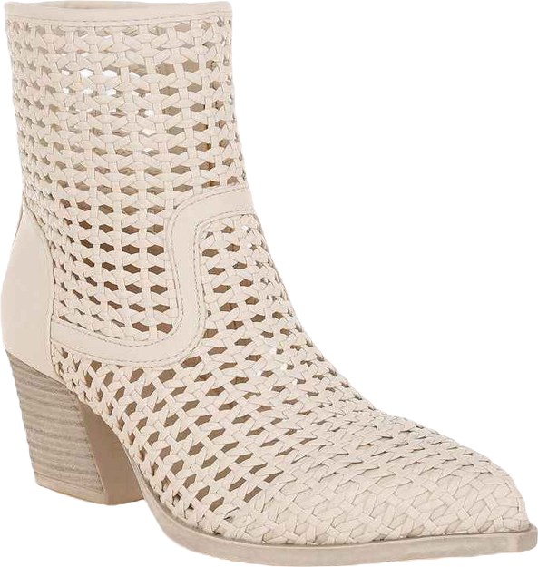 Artisole Woven Pleather Block Boots Women
