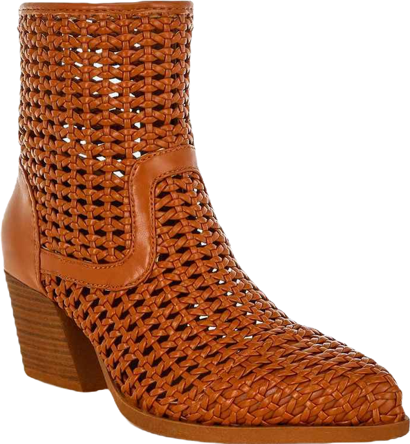 Artisole Woven Pleather Block Boots Women