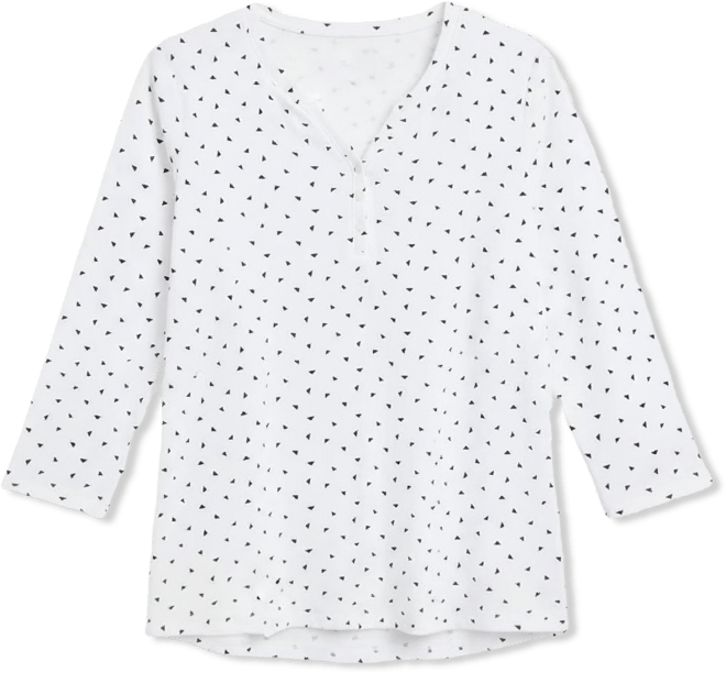 Women's Printed 3/4-Sleeve Henley Top, Macy's Exclusive