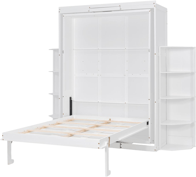 Rotating Queen Murphy Bed with Hidden Cabinet