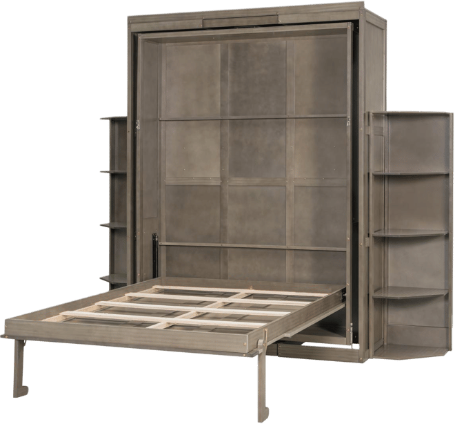 Rotating Queen Murphy Bed with Hidden Cabinet