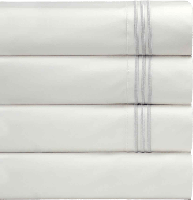 300 Thread Count Embroidered Cotton Oversized Percale Sheet Set, California King