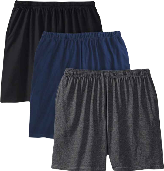 Big & Tall Lightweight Jersey Shorts 3-Pack